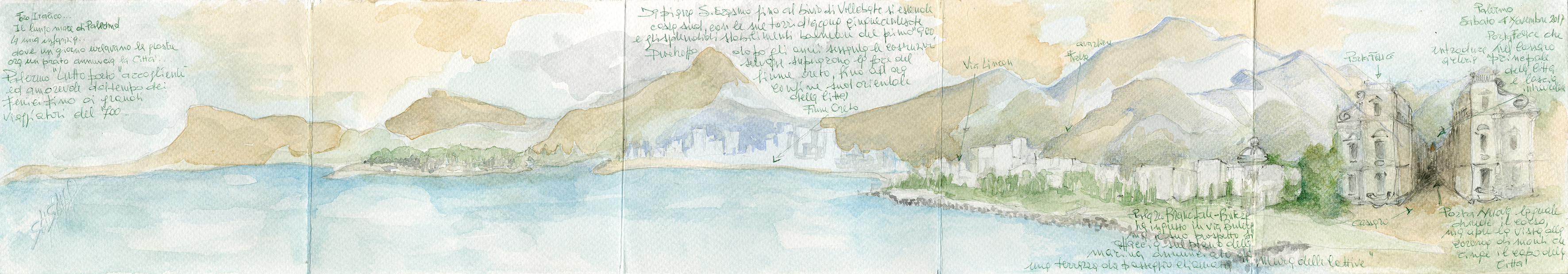 Catia Sardella, Cala Porta Felice, acquerello, 2017